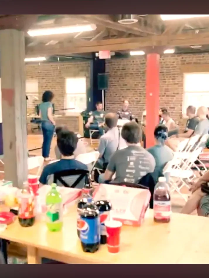 A Pitch Night presentation at beCamp